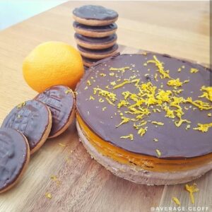Tarta de queso Jaffa Cake |  recetas con proteinas